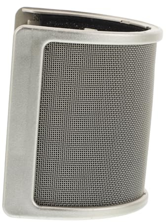Protector Antiviento para Micrófono de Mano en Forma Dorado | Filtro Antipop, Plástico y Algodón, Reducción de Ruido para Karaoke y Discursos