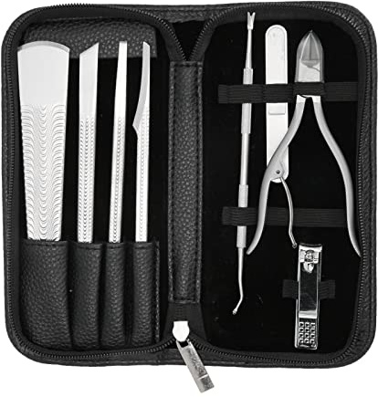 Stainless Steel Pedicure Knife Set 8Pcs Dead Skin Remover Portable Foot Callus Tools Kit for Home Spa Salon Use