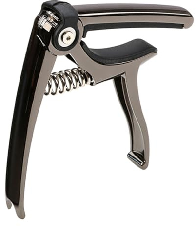 Gitarren Capo K84 aus Metall Schwarzer für Bass und Gitarre | Ergonomischer Griff, Schneller Wechsel, Vielseitig Einsetzbar, Einfach zu Befestigen