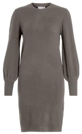 Vila Neck Knit Dress Vikerry-Vestido de Punto con Cuello Redondo-Noos, Falcon, XXL para Mujer