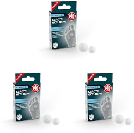 Pic Solution cerotti occlusivi per il trattamento delle verruche confezione mix 12 pezzi da 12 mm e 4 pezzi da 19 mm (Confezione da 3)