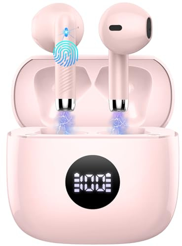 Wireless Earbuds, Bluetooth 5.4 Headphones, in Ear Earphones with 4 ENC Noise Cancelling Mics, 40H Playback HiFi Stereo Earbuds with Mini Case, IP7 Waterproof Ear Buds with USB C Charging, LED Display