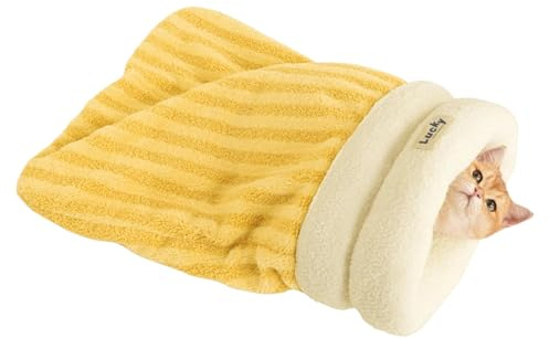 Mihauuke Katzen Schlafsack - Winter Kuschelhöhle Für Haustiere - Waschbarer Katzenschlafsack Für Wohnung Balkon Wohnzimmer Reisen Innenbereich Terrasse Auto