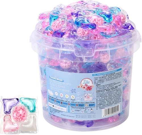5 in 1 Laundry Pods, Concentrated Laundry Detergent Pods with Fabric Softener, Long Lasting Fresh Scent, Deep Cleaning Beads for Clothes, Gentle Washing Capsules for Laundry (70 capsules)
