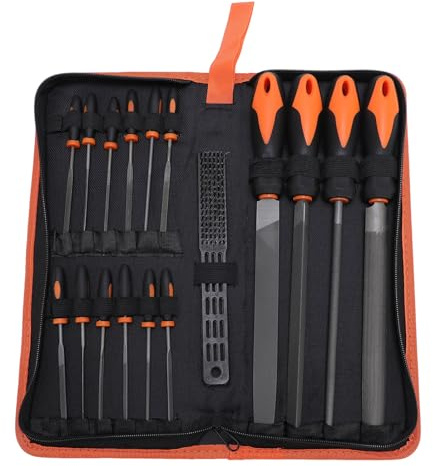 Juego de limas profesionales, juego de herramientas de limas de metal de 17 piezas con estuche de almacenamiento para rectificado de precisión, desbarbado, metal, madera,