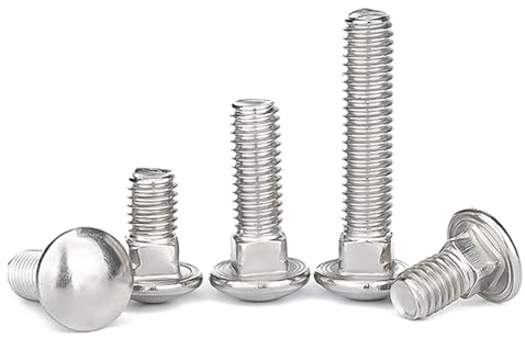 Boulons à tête ronde et collet carré M6 en acier inoxydable 304 for étagères travail du bois(M6*50 (10 pcs))