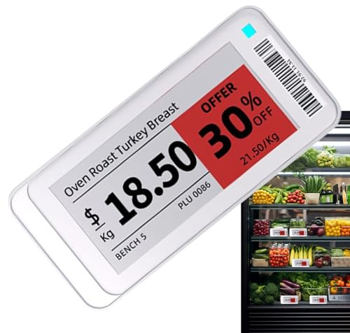 Digitales kabelloses Display – Elektronisches Etikett für, magnetisch, intelligent, Preisschild, Eink-Preiseschild, für den Innen- und Außenbereich, Lebensmittelgeschäfte, Restaurant