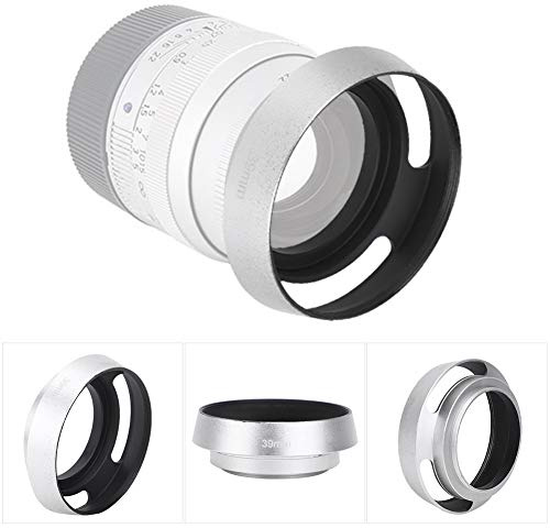 Keenso Pare-Soleil en Métal Haute Résistance 39 Mm pour Appareil Photo Argenté, Lot de 2 Pièces pour Une qualité D'imagerie Améliorée