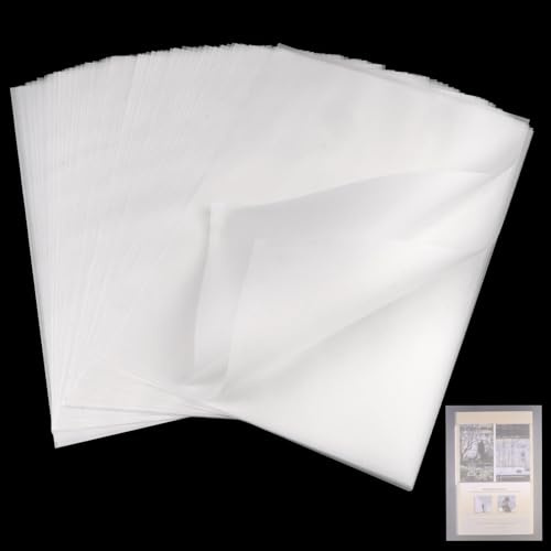 100 Stück Transparentpapier Weiß, 53g/m² Transparentpapier A4,Tracing Paper | Architektenpapier, Durchsichtiges Papier, für Skizzieren, Pausieren, Verpacken, Zeichnen, Architekturskizzen, Scrapbooking