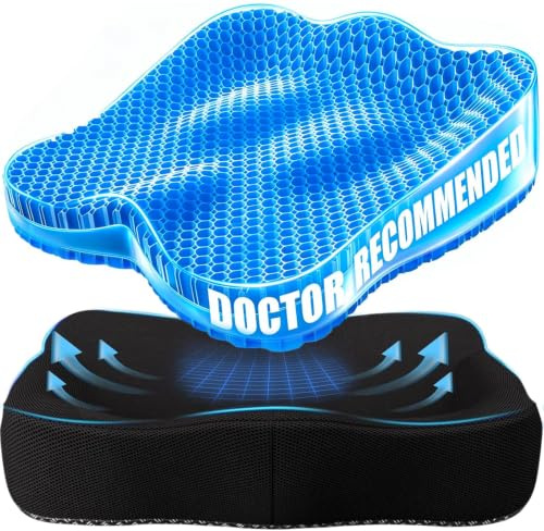 Gel-Sitzkissen Gelsitzkissen Sitzkissen Orthopädisch Steißbeinkissen | Ergonomisches Sitzkissen entlastet & Sitzkomfort Weich und bequem mit waschbarem für Bürostuhl Auto Ischias Schwangerschaft