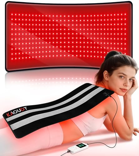 2026 Kaoudt Red Light Therapy Mat for Body Pain Relief(330LEDs 29.3 x 13) | With Medical-Grade TPU,660&850nm Dual Wavelength,3 Modes & Timer,Comfortable Size Infrared Light Therapy for Full Body