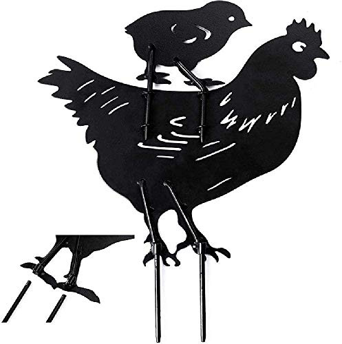 WXKAGF Ornament,Rooster Garden Stakes, Metal Animal Outline Silhouette Art Hollow Out Garden Lawn Decoration Decoration Garden Stake,Black