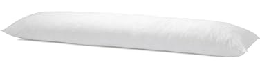Bleu Calin Traversin Plat Memofill, Barrettes mousse à Mémoire de Forme et Fibre Polyester, Maintien Optimal des Cervicales, Blanc - 140 x 40 cm