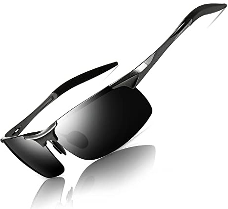 SUNGAIT Men's HD Polarized Sunglasses for Driving Fishing Cycling Running Metal Frame UV400 (Gunmetal, Gray) 8177QKH