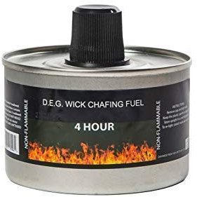 We Can Source It Ltd - Set of 4 Chafing Fuel Cans - 4 Hour Burn, Non-Flammable Liquid Wick Fuel - Safe, Re-Lightable, Cool-Touch Cans for Bain Maries, Chafing Dishes, Buffets & Catering Events
