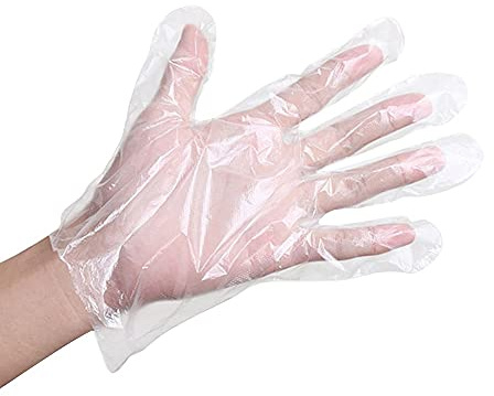 500PCS Disposable Plastic Gloves/Clear Polyethylene Gloves/Work Gloves/Plastic Disposable Food Prep Glove/For Cooking, Cleaning and Effectively Avoid Contact Transmission(Powder & Latex Free)