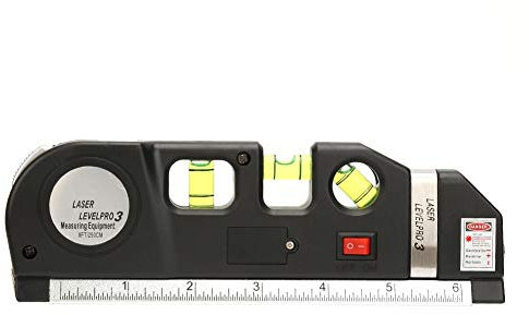 4-in-1-Laserpegelmessung,Messgerät Wasserwaage Messgerät Wasserwaage Mehrzwecklaserpegelmessung Vertikaler Horizont Punkt-/Linien-/Querlinienbandmessung 0-15 cm/0-6 Zoll