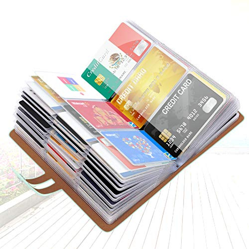 Padike RFID Credit Card Holder, Business Card Holder with 96 Card Slots, Credit Card Protector for Multiple Card Management to Prevent Loss or Damage, Light Green