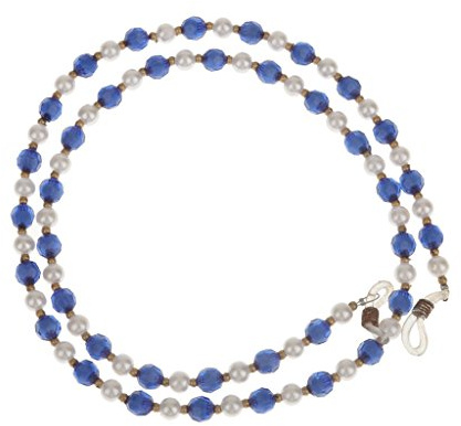 Brillenkette für Damen und Mädchen, Acrylband für Brillen, Sonnenbrillen, Lesebrillen, 65 cm, Blau