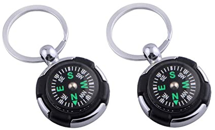 ARFUKA 2 Stück Kompass Taschenkompass Mini Navigation Kompass Orientierung Kompass mit Schlüsselanhänger für Camping Wandern Jagd und Aktivitäten im Freien