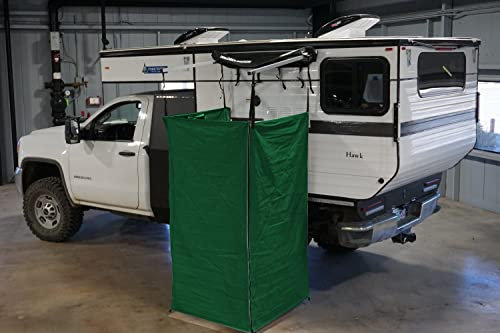 Prime Tech | Duschzelt, Toilettenzelt & Umkleidezelt Outdoor | Blickdicht & Höhenverstellbar | Grün | Inkl. Zubehör & Tasche | Für Camping, Vanlife, Outdoor & Festivals | 100x100x200 cm