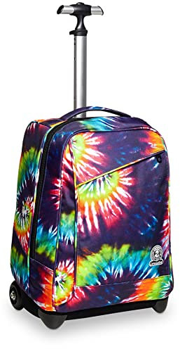 Invicta TROLLEY, 2 in 1, Schulranzen mit Rollen, Rucksack mit Trolleyfunktion für Kinder, ab 1. Klasse, für Schule, Reisen, Mädchen&Jungen, mehrfarbiges Muster, TIE&DYE