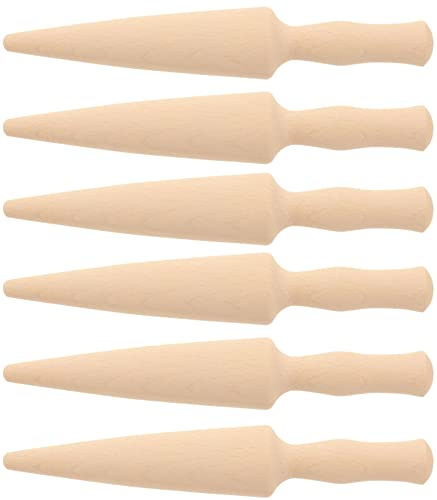 Teemando® 5 X Waffelhorn oder Pflanzholz aus Holz für selbstgemachte Waffelhörnchen oder Eiswaffeln