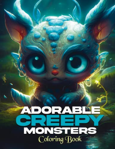 Adorable Creepy Monsters Coloring Book: 53 Cute little Kawaii Monster illustrations for Teens and Adults to color, Coloring Pages for Relaxation and Stress Relief, Format (8.5x11), 102 pages.