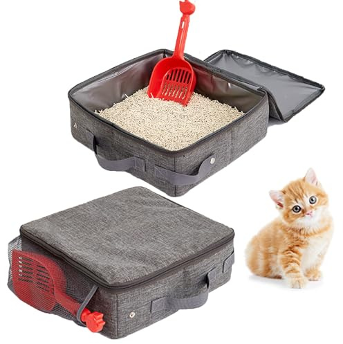 Tragbare Faltbare Katzentoilette, Katzen Katzenklo, 30 x 30 x 11cm | Faltbare Tragbare Katzentoilette, Kann als Kätzchentoilette, als Kätzchenbett