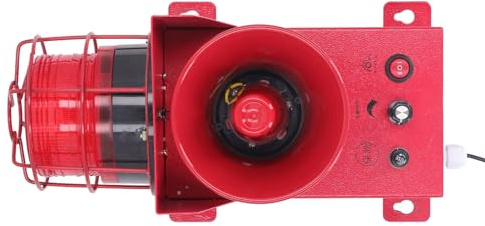 Alarme de Sirène Industrielle 130 DB Alarme de Lumière Stroboscopique LED étanche avec Son Réglable pour Atelier D'usine Sirène Clignotante Forte Grue de Camion de Construction