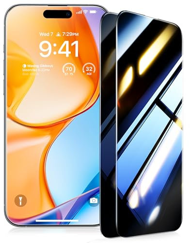 UltraGlass Ultra 9H+ Glass for iPhone 14 Pro Max Privacy Screen Protector [No.1 Military Grade Shatterproof & 100% Anti Spy] Glass Privacy Screen iPhone 14 Pro Max Tempered [Longest Durable], 2 Packs