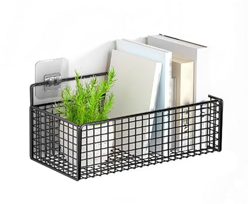 Hängekorb, 2 Stück, Wandkorb, Wand-Organizer, Aufbewahrung, Hängekörbe Zum Organisieren, Hängende Obstkörbe Für Die Küche, Drahtkorb, Selbstklebendes Wandregal, Tür, Gewürzregal, Hängender Aufbewahrun