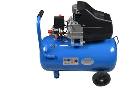 Red Star Air Compressor, 50L Tank, 2.5HP Motor, 8 Bar Pressure, 220V, Portable with Wheels, Twin Outlet Valves, Automatic Control, 2800rpm
