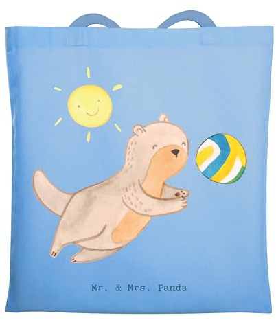 Mr. & Mrs. Panda Stoffbeutel Otter Beachvolleyball - Geschenk, Volleyball, Shopping Tasche, totebag, Tote Bag, Volleyballturnier, Laptoptasche, Beutel, Ballsport