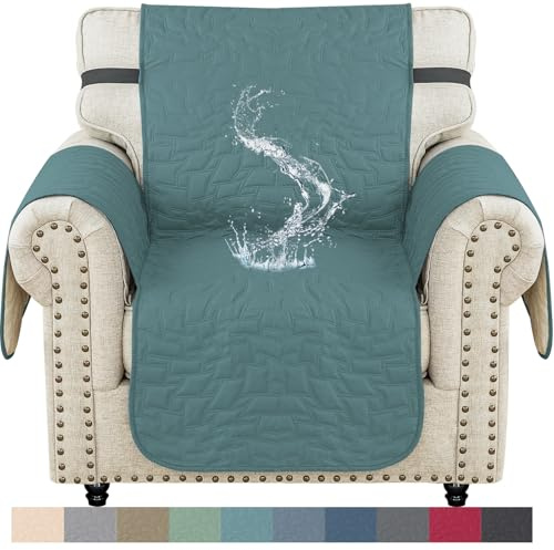 Ystyle Sofföverdrag 1 Sit, Vattentät Sofa Cover, Halkfritt Armstolsöverdrag, Soffa överdrag För Husdjur, Fåtöljöverdrag, Maskintvättbart överdrag Fåtölj, Quiltad Soffskydd, Ljusblå