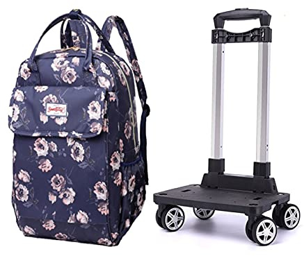 DAQERHSH Shopping Cart Portable Telescopic Handle Rolling Crate Folding Shopping Cart 360° Rolling Foldable Bag with Wheels Travel Supermarket Shopping Folding Hand Truck (Color : Q 2)