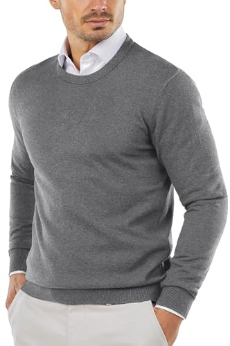 COOFANDY Men's Crew Neck Jumper Knitted Pullover Mens Lightweight Sweater Classic Jumpers Long Sleeve