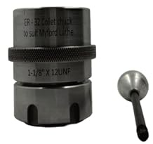 MachEl ER-32 Collet Chuck Adapter 1-1/8 x 12 Whitworth – Precision Collet Holder for Myford Lathes, High-Accuracy Workholding, Alloy Steel Construction
