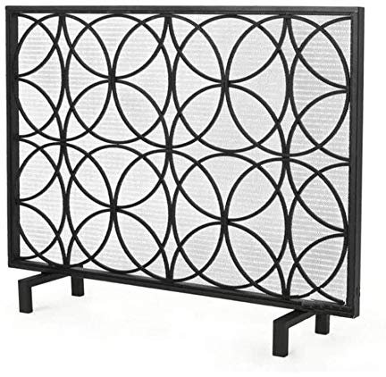 KHYTEBV Funkenschutz, Kaminschutzgitter aus Eisen, Sicherheitskaminschutz aus Metallgeflecht für Holz, 68 × 20 × 105 cm.