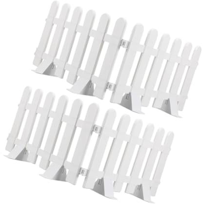 SUPVOX 4pezzi Recinzione Bianco Per Giardino in Plastica Con Basi Rinforzate Bordura Decorativa Per Aiule Percorsi e Aree Verdi Recinzione Perimetrale Resistente e Facile Da Installare Pe