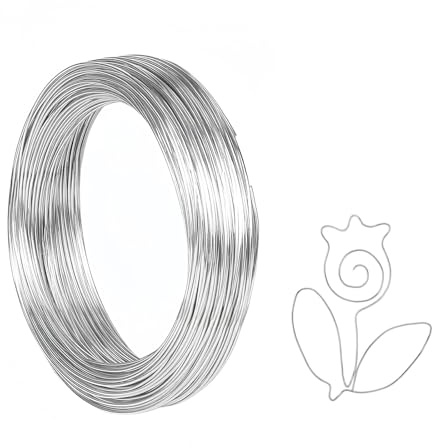 1mm*30m Draht Zum Basteln, Aluminiumdraht Schmuckdraht Metalldraht Flexibler Biegsamer Draht für DIY Kunsthandwerk, Bildhauerei, Armatur, Schmuckherstellung, Silber