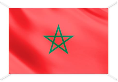 Bandiera Maroc ufficiale - Bandiere del Mondo per interno ed esterno, bandiere decorative e da collezione, bandiera italiana inclusa - Dimensione 144x93 cm