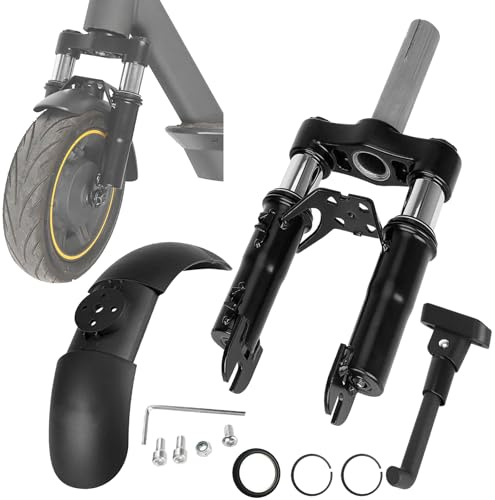 Fourche à Suspension Pour Trottinette électrique, Kit De Suspension Avant Pour Segway Ninebot F20 F25 F30 F40 F40i F65 D18e D28e D38e D40x Amortisseur Fourche Accessoires Avec Béquille Garde-Boue