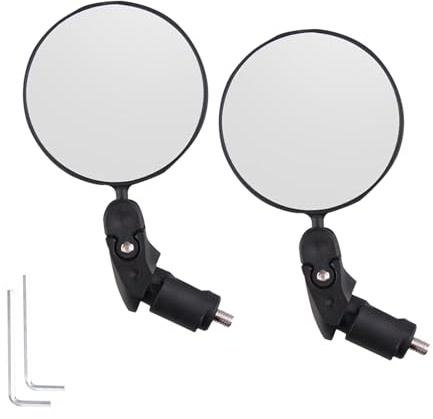 Dstarymni Rétroviseur vélo guidon universel 360° retroviseur veloréglable,miroir convexe grand angle,compatible VTT,accessoire velo vélo route, trottinette électrique, accessoires velo17.4-22mm