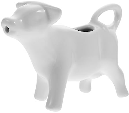 UKCOCO Pichet En Céramique 40 Ml Blanc Motif Vache Pot à Lait Tasse à Mousse De Café Léger Portable La Cuisine Restaurant