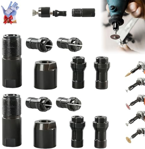 Kit de accesorios de conversión de amoladora angular, amoladora angular a amoladora recta, adaptador de rosca Dapter M10 que se convierte en amoladoras rectas de 3 mm/6 mm para cortar, lijar, pulir