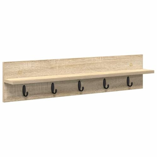 vidaXL Sonoma Eichenwandgarderobe 80 x 10,5 x 18 cm, Funktionsholz, moderner Flurorganizer, braun-beige