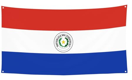 Banderas decorativas impresas con la bandera de Paraguay adecuadas para reuniones familiares, ceremonias de graduación, decoración de fotos de pared