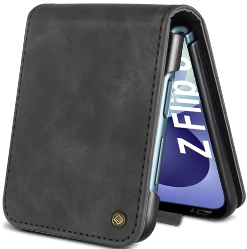 KOGENG Coque pour Samsung Galaxy Z Flip 8, Magnétique Housse en Cuir PU Premium Etui à Rabat, Pochette de Flip Portefeuille Antichoc Coque Protection Telephone pour Samsung Z Flip 8 2026 Case (Noir)
