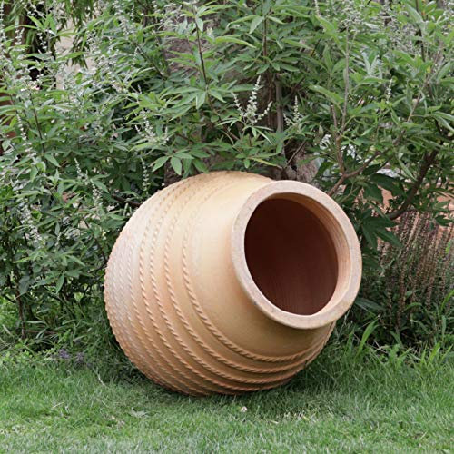 Amphore terracotta de haute qualité, pointue, résiste au gel, décoration couchée pour le jardin étang Vitex 50–110 cm. 80 cm